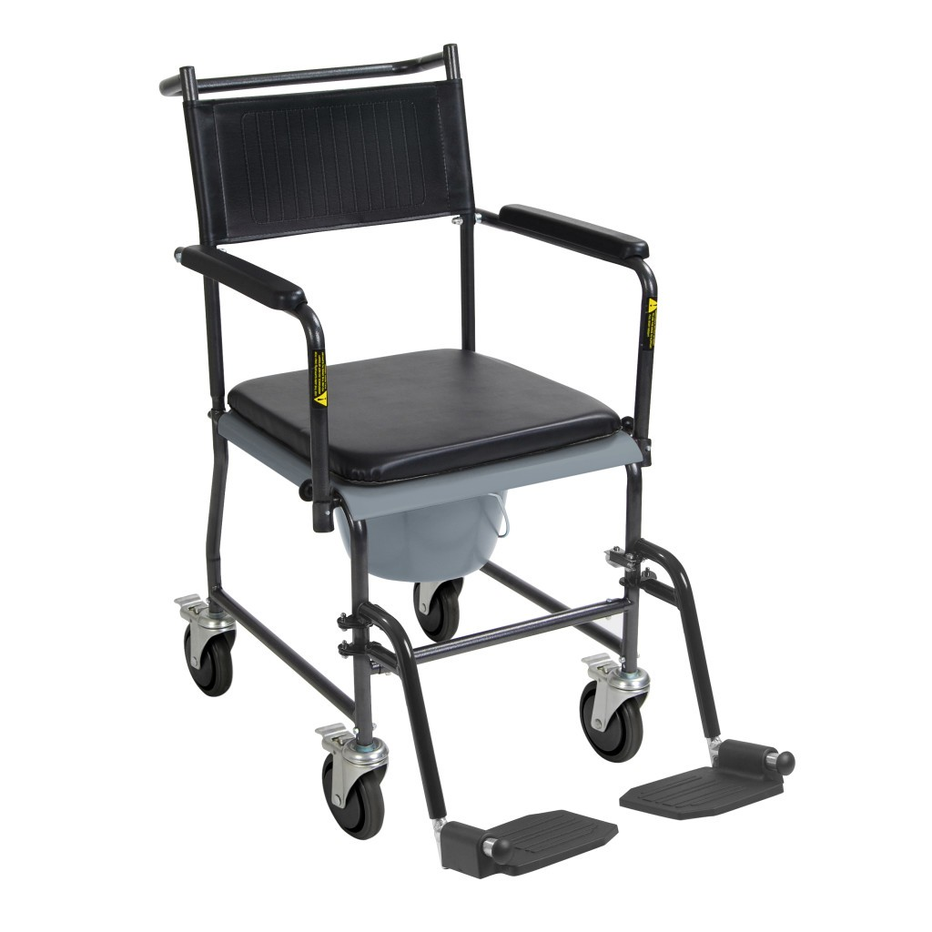 Upholstered Drop Arm Wheeled Commode Upholstered Drop Arm Wheeled Commode Product Image